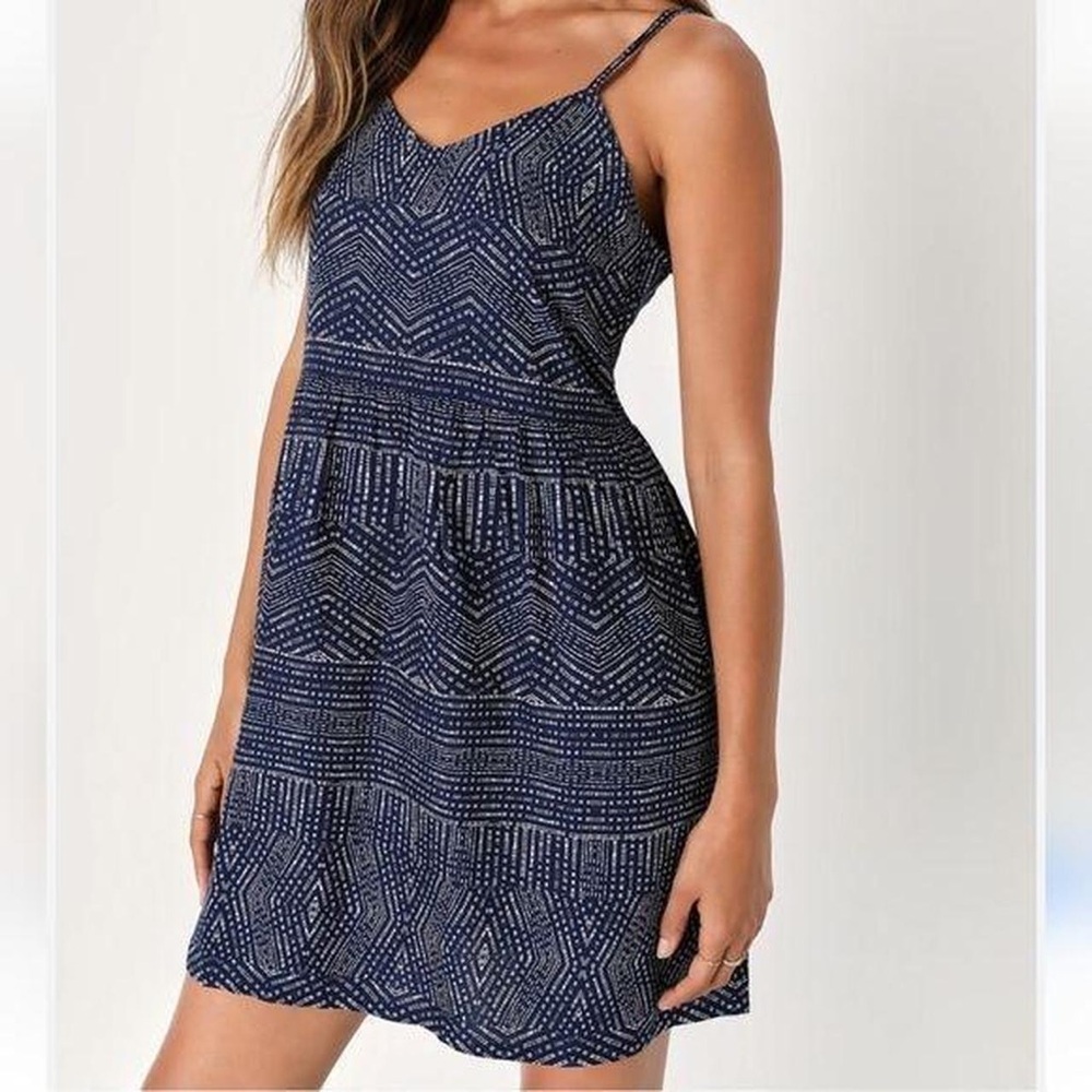 RVCA Blue Patterned Skirt